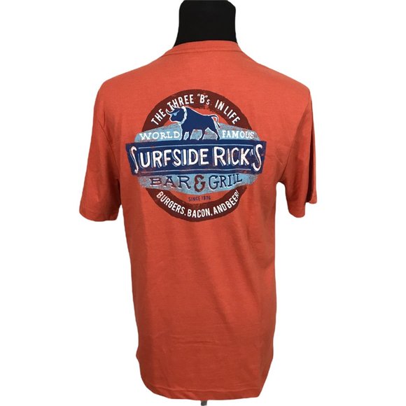 G.H. Bass Men's Red Graphic T-Shirt Surfside Ricks Bar and Grill Medium - Picture 7 of 9